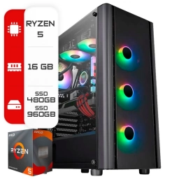 PC Ryzen5 5600GT/16Gb DDR4/SSD 512Gb/Asrock A520m/Perseo 650w/Cougar Purity