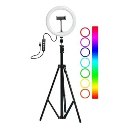 Aro de luz Led RGB 26cm con tripode MJ26