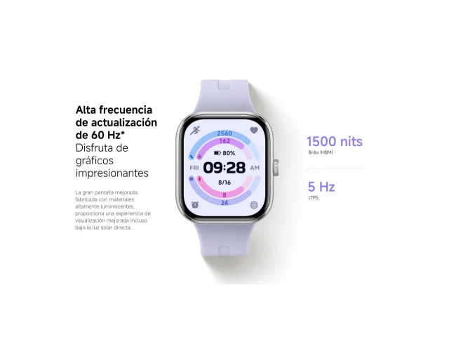 Pantalla encendida del Smartwatch Xiaomi Redmi Watch 5 Black mostrando funciones