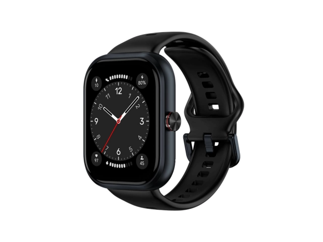 Smartwatch Honor Watch 5 color negro elegante, vista frontal del dispositivo con pantalla AMOLED encendida, disponible en Avlis Uruguay.