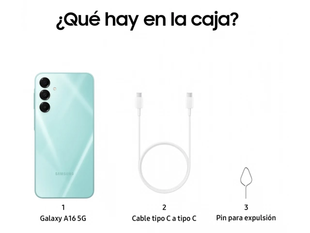 Amplio almacenamiento de 256GB del Samsung Galaxy A16 5G Verde, ideal para guardar todos tus archivos.