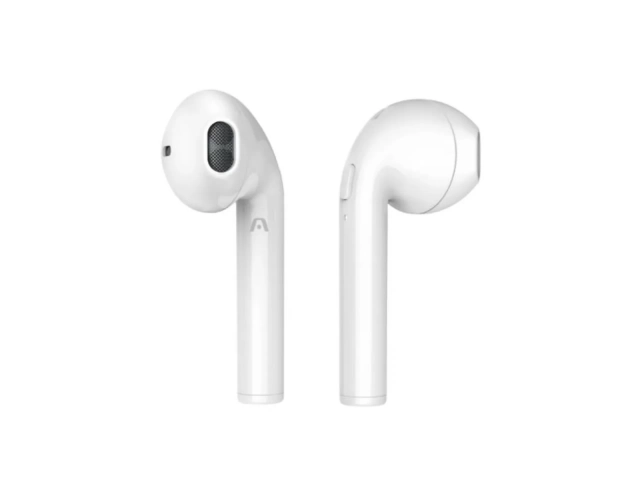 Vista frontal de los auriculares Argom SkeiPods E50 en color blanco.%u200B