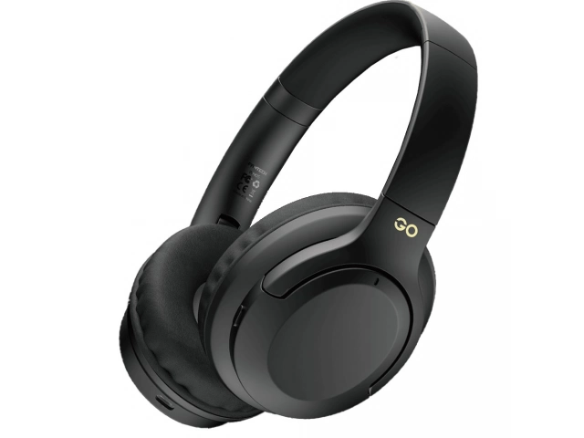 Auricular Fantech Go Vibe WH05 negro vista frontal con diseño moderno y elegante.
