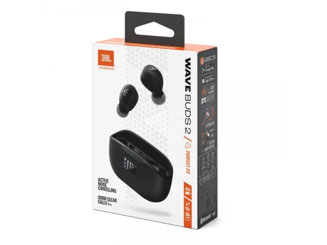 JBL Wave Buds 2 Negro | Auriculares Inal&aacute;mbricos con Deep Bass