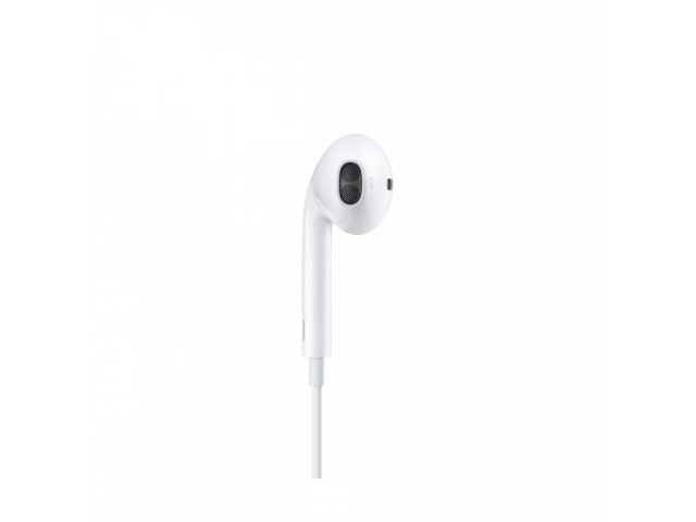 Detalle en primer plano del auricular Apple USB-C mostrando su acabado premium.