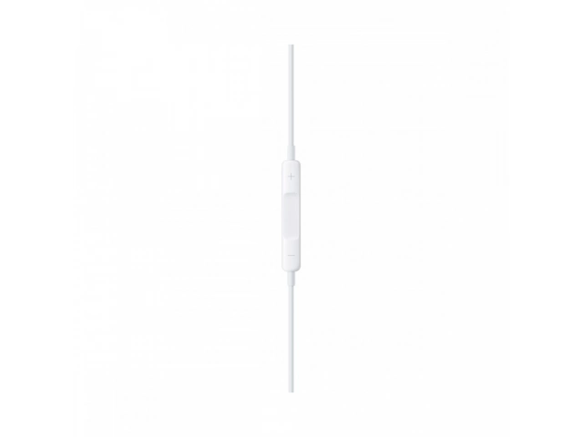 Vista del micrófono incorporado en los auriculares originales Apple con USB-C.