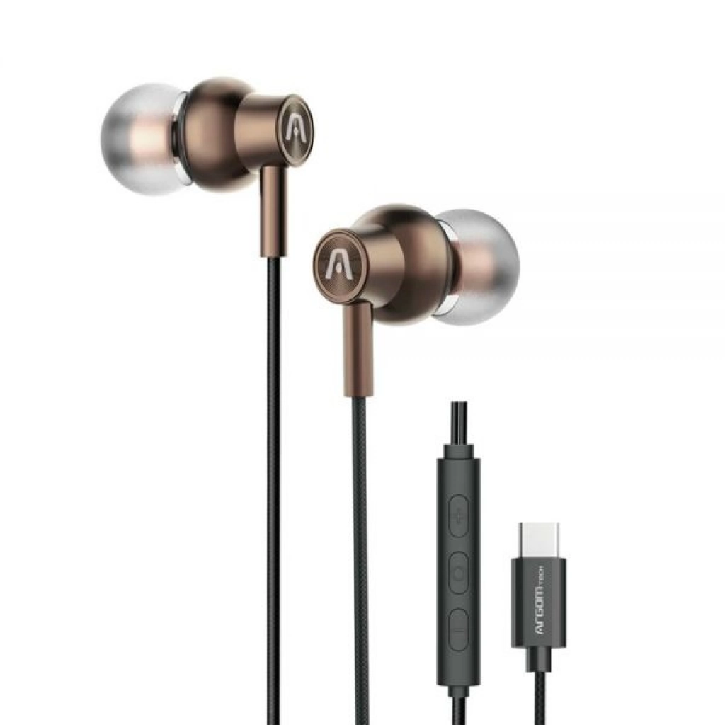 Empaque original de los auriculares Argom Sound Core con conector Tipo C.%u200B