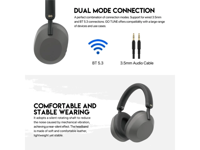 Controles laterales integrados en el auricular de los Fantech Go Tune WH06 gris para música y llamadas, en Avlis Maldonado.