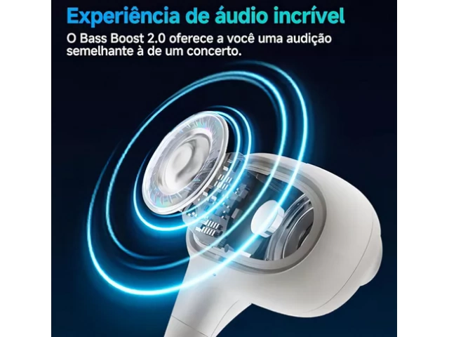 Auriculares deportivos QCY Crossky GTR blancos en acción durante actividad física intensa.