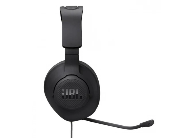 Auriculares gamer JBL Quantum 100 M2 color negro con micrófono desmontable, disponibles en Avlis Uruguay.