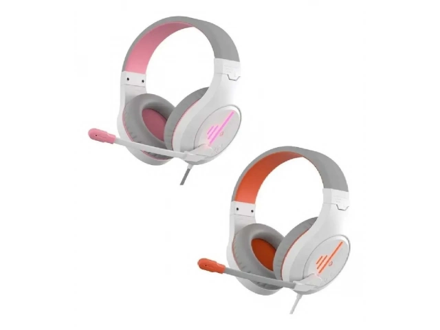 Auriculares gamer Meetion HP021 Pink (Rosados) con micrófono y diseño confortable, disponibles en Avlis Uruguay.