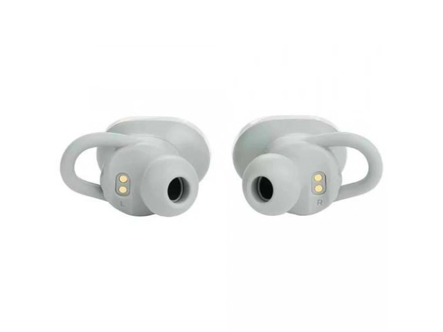 Auriculares inalámbricos JBL Endurance Race blancos con hasta 30 horas de batería total. Disponibles en Avlis Montevideo