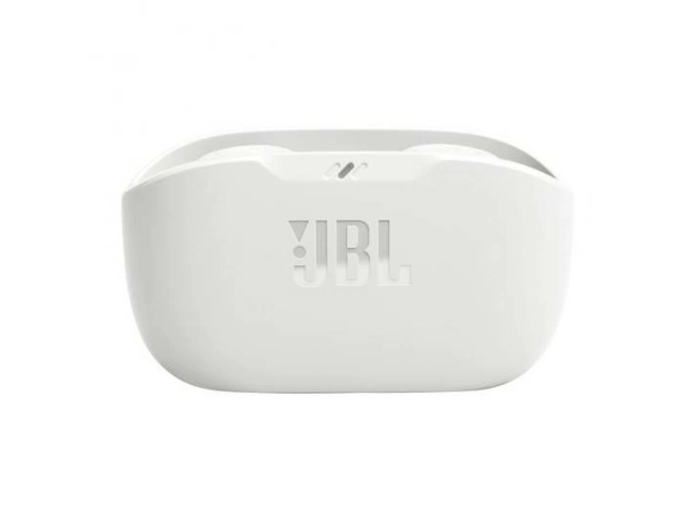 Auriculares inalámbricos JBL Wave Buds Blancos con estuche de carga, Sonido JBL Deep Bass, disponibles en Avlis Uruguay.