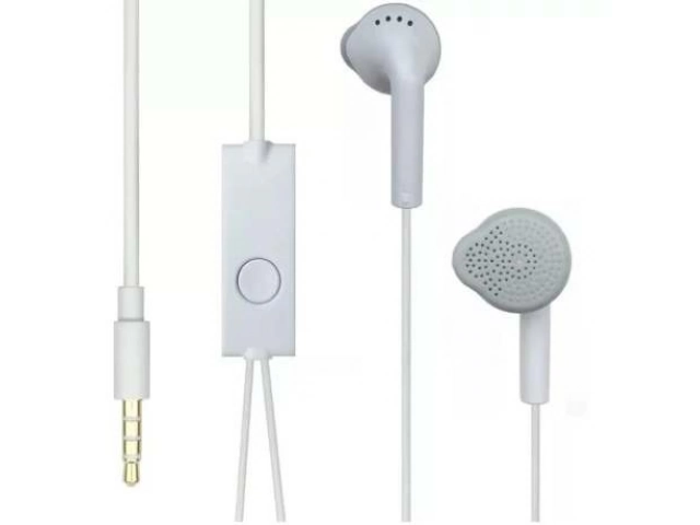 Auriculares Samsung Originales con conector de 3.5mm, micrófono y botón de control en el cable. Color [Blanco/Negro]. Sonido claro y diseño ergonómico. Avlis Uruguay.