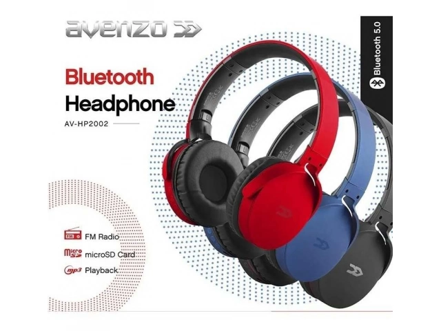 Persona usando los auriculares Avenzo AV-HP2002R Rojos, destacando su comodidad y diseño ligero en Uruguay.