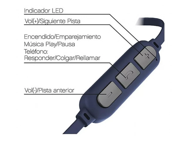 Auriculares convertibles Avenzo AV639 Azules (Bluetooth y Cable).