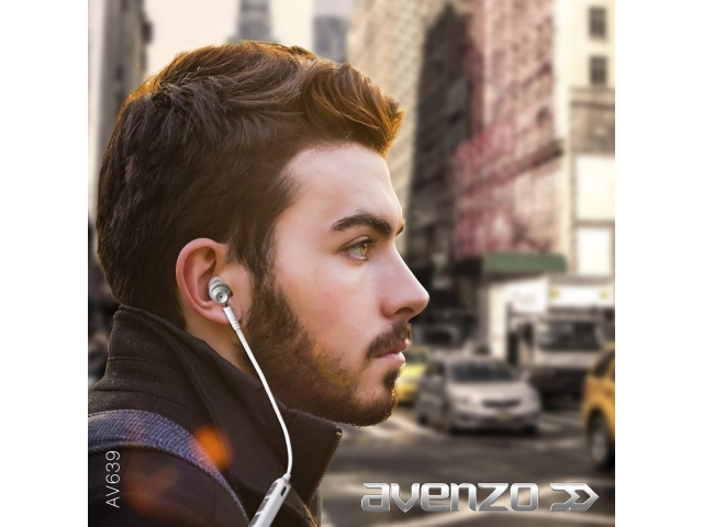 Detalle de los cabezales metálicos de aluminio de los auriculares Avenzo AV639 blancos.