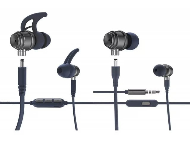 Avenzo AV639 Azules: Auriculares in-ear 2 en 1 que funcionan con módulo Bluetooth 5.0 (hasta 4hs bat.) o con cable Jack 3.5mm. Incluyen micrófono y controles en ambos modos. Disponibles en Avlis Uruguay.
