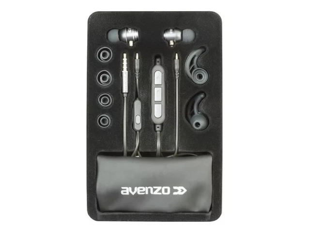 Detalle de los cabezales metálicos de aluminio de los auriculares Avenzo AV639 negros.