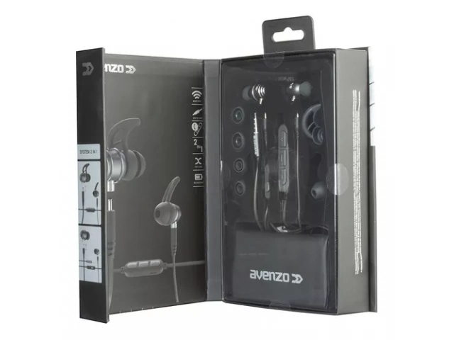 Empaque original de los auriculares Avenzo AV639 negros.