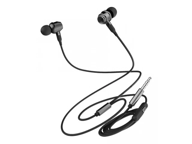 Auriculares Avenzo AV639 negros con vista frontal destacando diseño metálico.