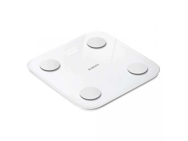 Balanza inteligente Xiaomi Body Composition Scale S400 blanca, diseño elegante, para análisis corporal en Avlis Uruguay.