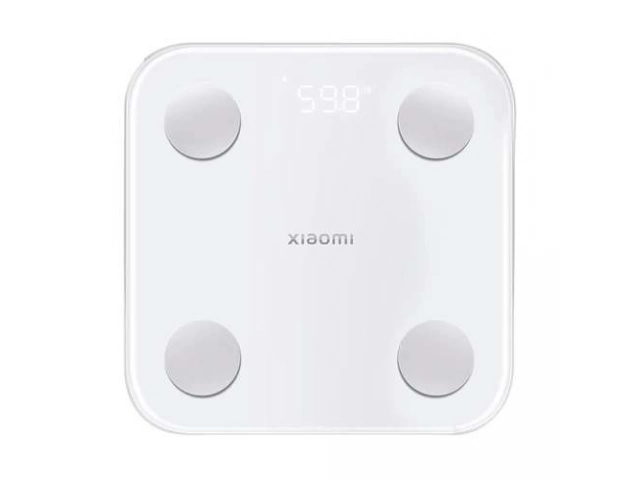 Balanza inteligente Xiaomi Body Composition Scale S400 blanca, diseño elegante, para análisis corporal en Avlis Uruguay.