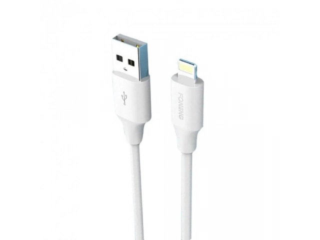 Carga y sincroniza tus dispositivos Apple con el Cable Foneng Lightning X63 de 1 metro. Resistencia y velocidad 2.1A garantizadas. ¡Compra ahora!