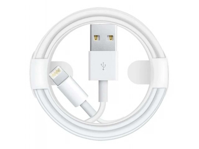 Cable original Apple Lightning a USB de 1 metro para iPhone, producto auténtico en su empaque, disponible en Avlis Uruguay.