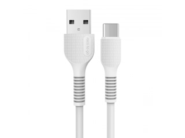 Cable de datos y carga ROCA TO GO USB-A a Tipo C, 1 metro de longitud, 2.4 Amperios de capacidad, color blanco, ideal para dispositivos modernos, en Avlis Maldonado, Uruguay