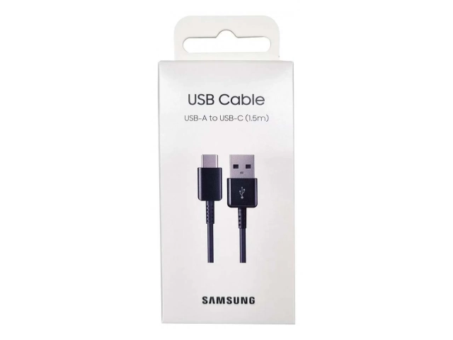 Cable Samsung original de 1.5 metros con conector USB-C a USB-A. Para carga y sincronización de datos. Disponible en Avlis Uruguay.
