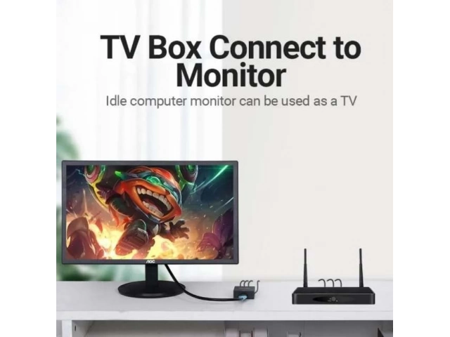 Demostración de la calidad de imagen mejorada en HD al usar el convertidor Vention RCA a HDMI para conectar dispositivos analógicos. Reviví tus clásicos. Comprar en Avlis.