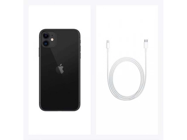 Detalle del sistema de cámara dual de 12MP del iPhone 11 Negro, con modo Noche y ultra gran angular