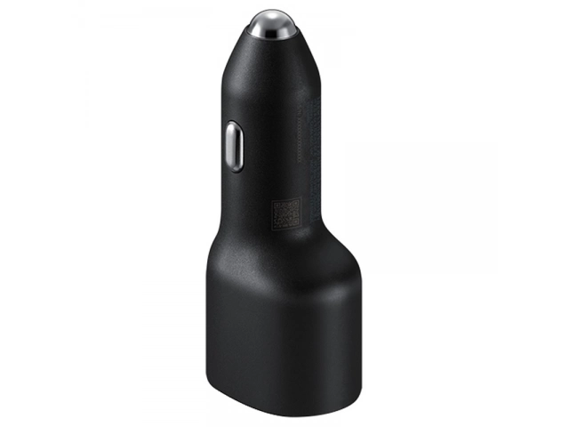 Cargador de auto Samsung Original Duo EP-L4020 (negro) con puerto USB-C (25W) y USB-A (15W). Carga rápida simultánea. Avlis Uruguay.