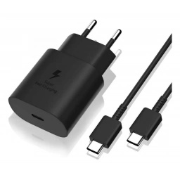 Cargador de pared Original Samsung 25W con cable Tipo C Negro