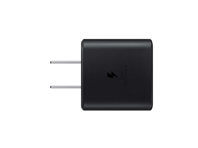 Cargador de pared Samsung original 45W USB-C (EP-TA845, sin cable) en color negro. Para Super Fast Charging 2.0. Avlis Uruguay.