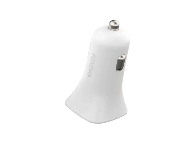 Cargador vehicular Foneng C07, con doble puerto USB, ofrece carga segura y confiable para múltiples dispositivos móviles, en Avlis Uruguay