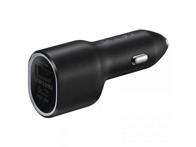 Cargador de vehículo Samsung Duo EP-L4020, ideal para carga rápida de dispositivos Galaxy y otros equipos en simultáneo. Avlis Uruguay.