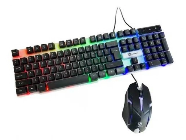 Detalle de las características del teclado y mouse del Combo GTX-300, resaltando su diseño ergonómico y las teclas de alta respuesta para gaming en Uruguay.