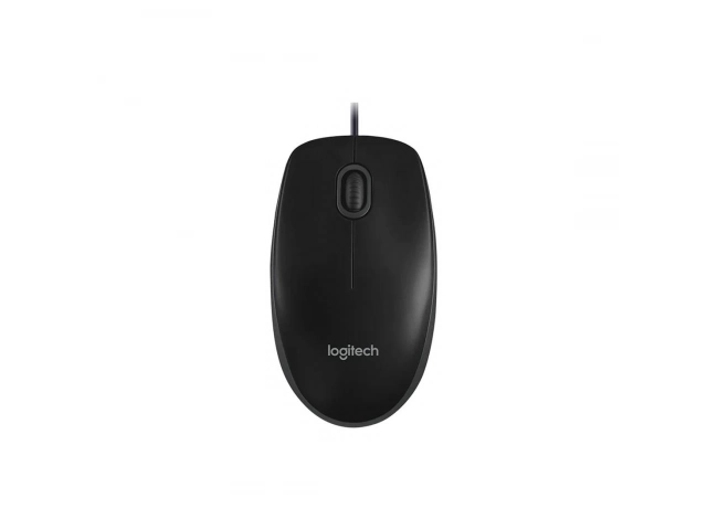 Mouse incluido en el combo MK120 con diseño ergonómico y cable USB.