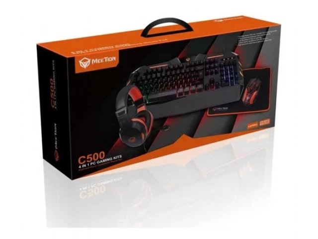 Empaque original del Combo Gamer Meetion C500 con todos sus componentes. 