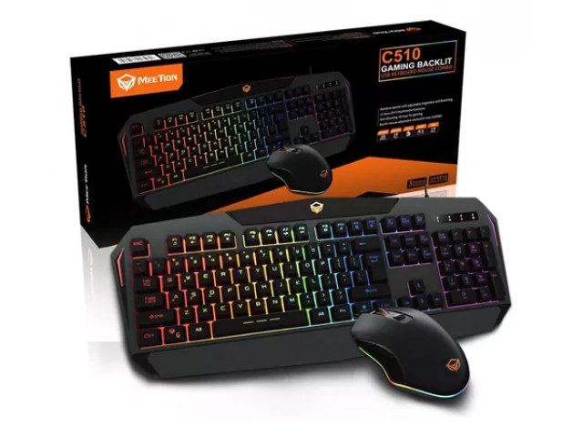 Combo Meetion C510 con teclado y mouse retroiluminados para gamers exigentes.