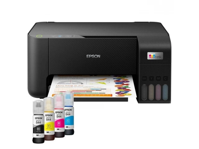 Impresora Epson L3210 EcoTank en su empaque, lista para comprar en la tienda online de Avlis Uruguay.