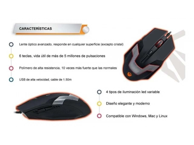 Mouse gamer Meetion M940 RGB, personalizable mediante software. La mejor opción para gamers en Avlis Uruguay.