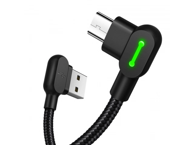 Animación mostrando la facilidad de uso del conector Micro USB reversible del cable Mcdodo, que se enchufa en cualquier orientación.