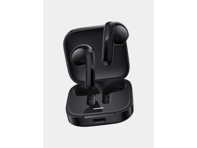 Conexión Bluetooth estable de los auriculares Xiaomi Redmi Buds 6 Active negros con un smartphone.