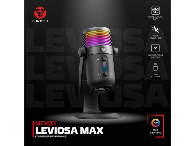 Detalle del patrón polar cardioide del micrófono Fantech Leviosa MCX03 Negro, asegurando captura de voz clara.