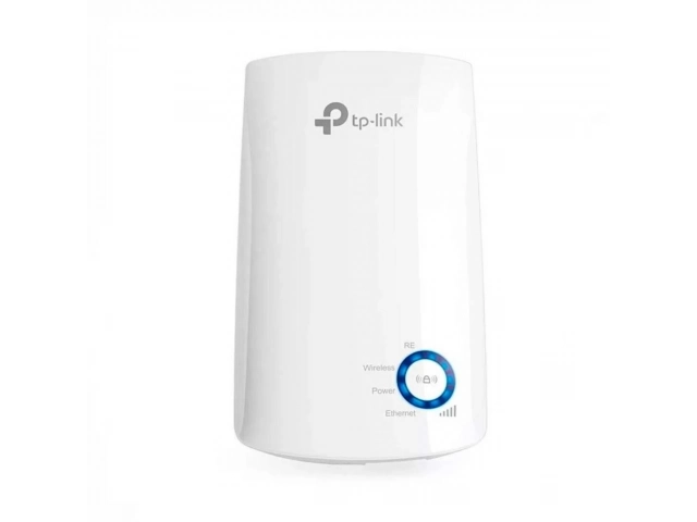 Diagrama mostrando cómo el repetidor TP-Link WA850RE extiende la señal Wi-Fi de un router a las zonas muertas de una casa en Uruguay.
