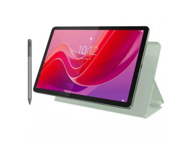Diseño delgado y elegante de la Tablet Lenovo Tab M11 en color gris, vista de perfil.