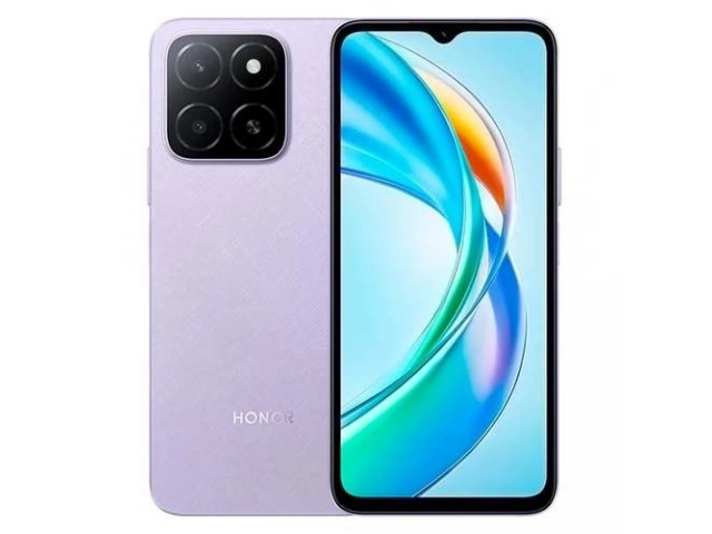 Diseño ergonómico y elegante color Púrpura del Honor X6b en mano, perfecto para el estilo uruguayo.